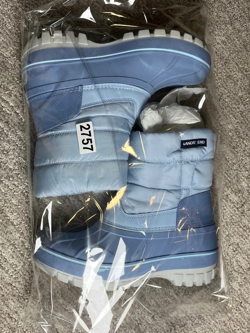 Lands' End Flurry Waterproof Fleece Winter Kids Snow Boots Size 3. 2757-1